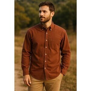 Buckhorn River Button Down Shirt Men’s XL Brown Faux Suede Western Outdoor Work